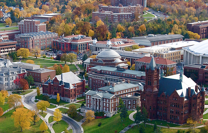 Aerial view of Syracuse University campus